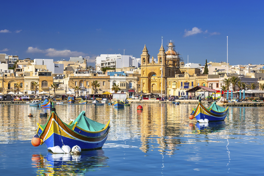 Fischerboote im Hafen von Valletta auf Malta
