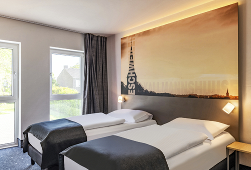 Doppelzimmer mit Einzelbetten im B&B Hotel Eschweiler