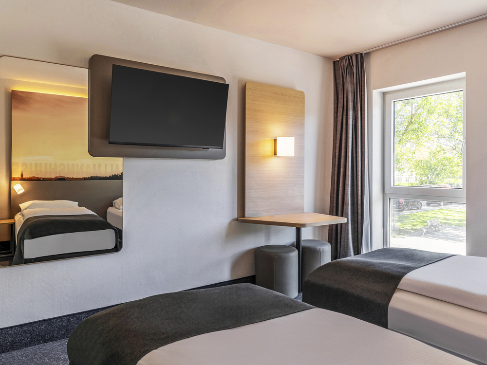 Doppelzimmer mit Einzelbetten im B&B Hotel Eschweiler