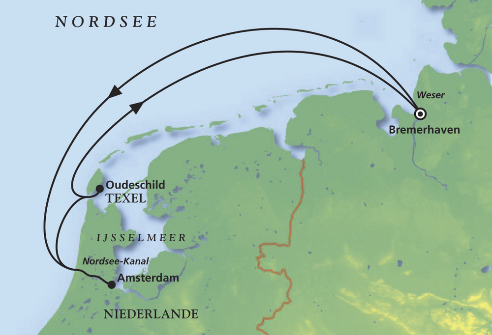 Routenkarte Phoenix MS Artania