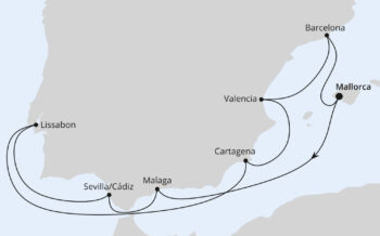 Spanien und Portugal Route der AIDAstella